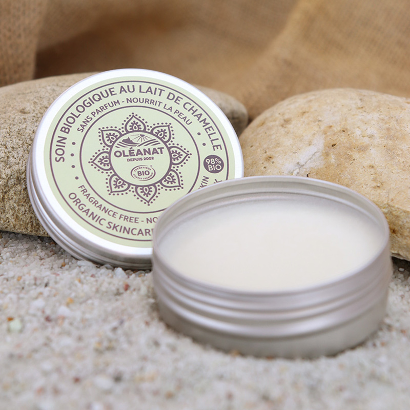 Les tresors du Moyen-Orient Baume de soin BIO au lait de chamelle pour visage et corps, sans parfum - 50ml Oleanat-1